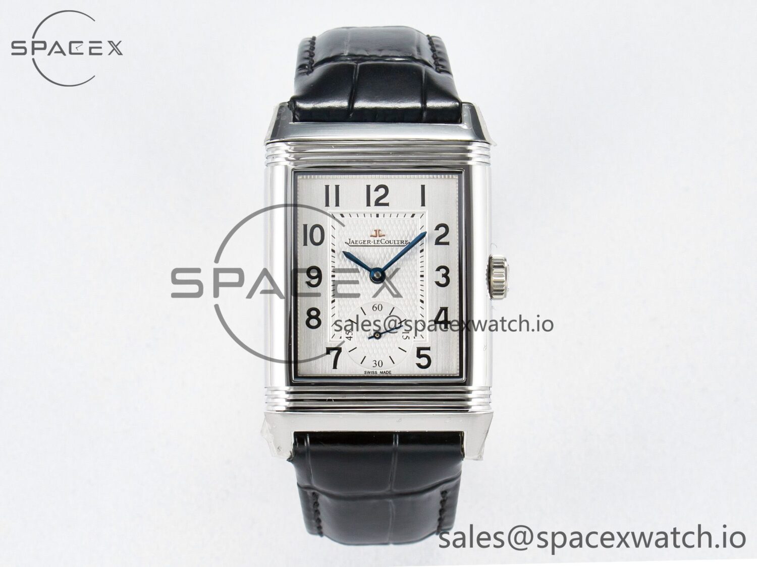 Reverso Classic Duoface Small Seconds SS MGF Best Edition White Guilloché Dial on Black Leather Strap A854A — custom-built watch