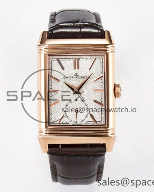 Reverso Tribute Duoface Small Seconds RG MGF Best Edition White Spray Paint Dial on Black Leather Strap A854A — custom-built watch