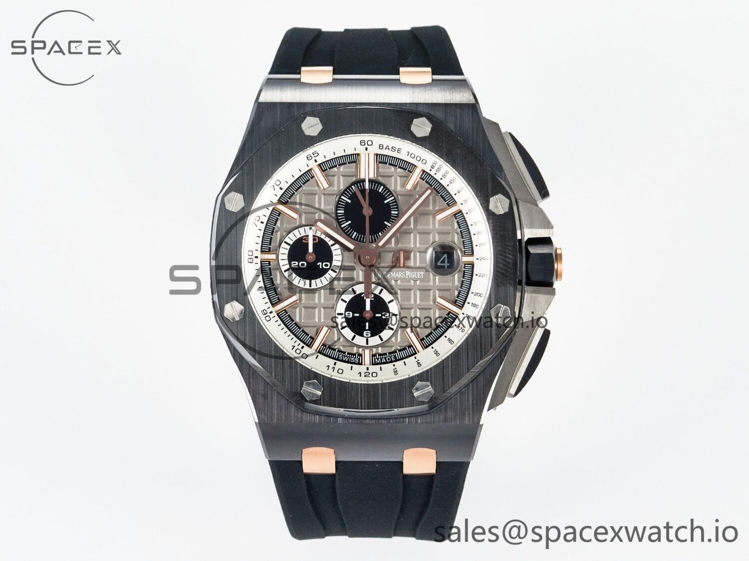 Royal Oak Offshore 44mm Black Ceramic RG TKF reference-accurate Gray Dial on Black Rubber Strap A3126 — custom-built watch