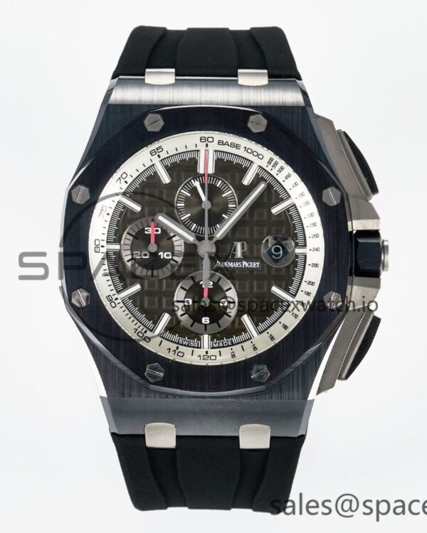 Royal Oak Offshore 44mm Black Ceramic SS TKF reference-accurate Gray Dial on Black Rubber Strap A3126 — custom-built watch