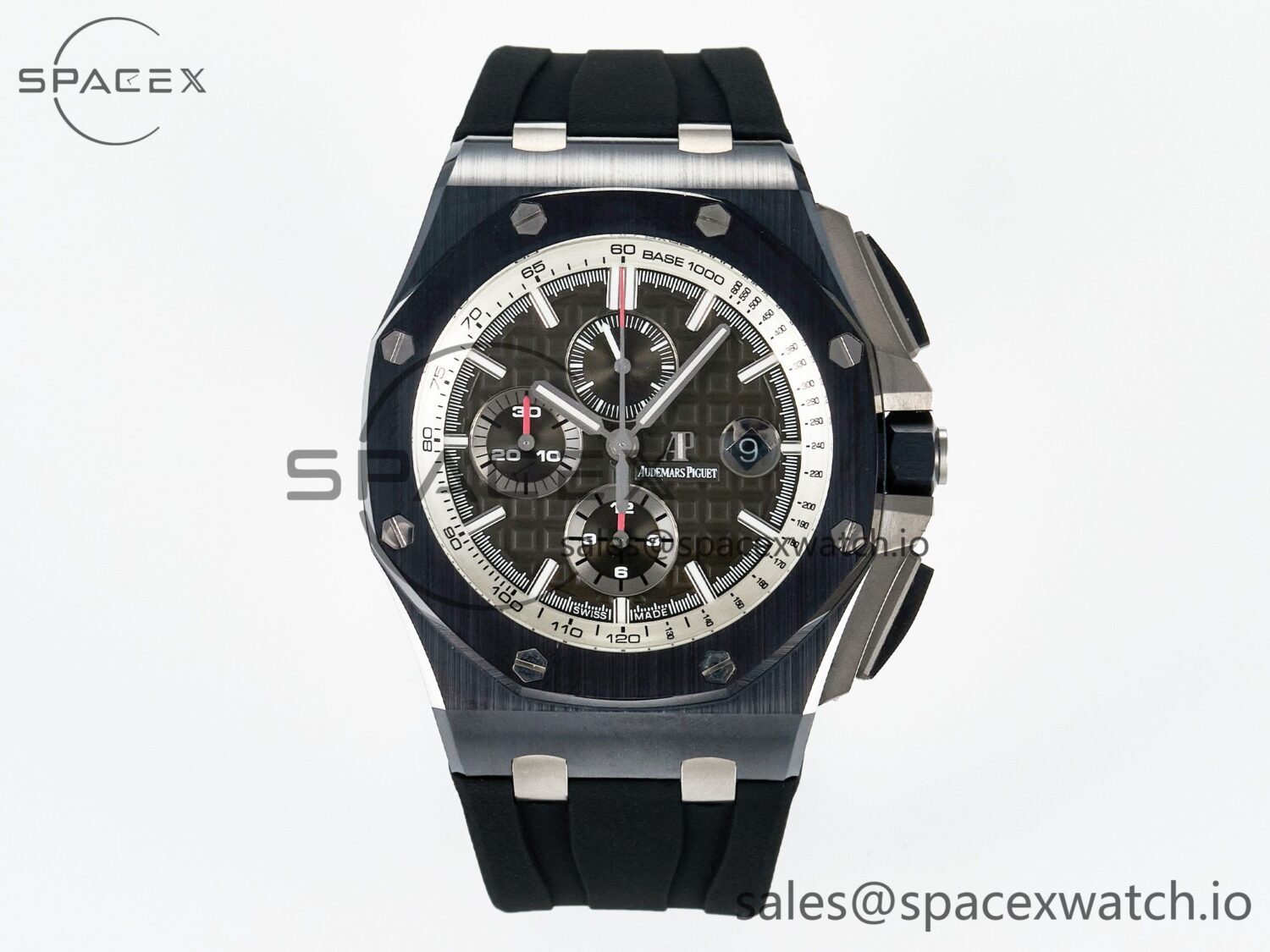 Royal Oak Offshore 44mm Black Ceramic SS TKF reference-accurate Gray Dial on Black Rubber Strap A3126 — custom-built watch