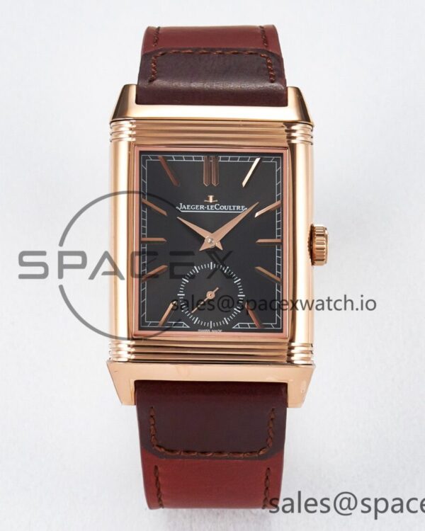 Reverso Tribute Duoface Small Seconds RG MGF Best Edition Black Dial on Red Leather Strap A854A — custom-built watch