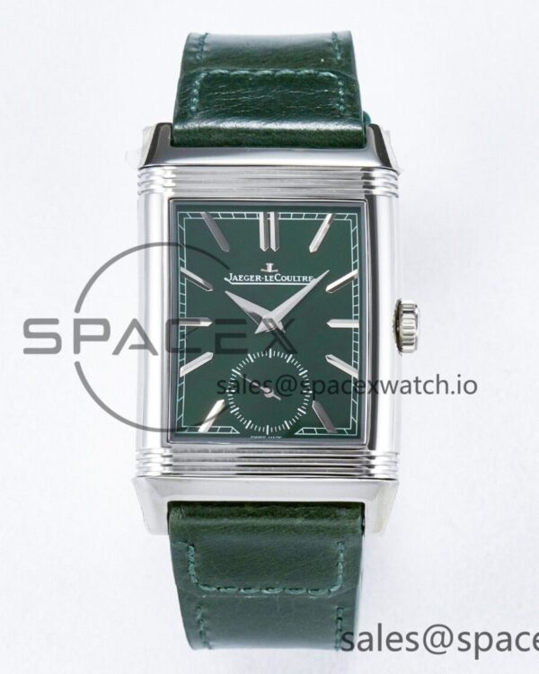 Reverso Tribute Duoface Small Seconds SS MGF Best Edition Green Dial on Green Leather Strap A854A — custom-built watch