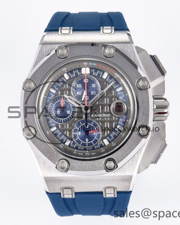 Royal Oak Offshore Schumacher SS TKF Best Edition Gray/Blue Dial on Blue Rubber Strap A3126 — custom-built watch