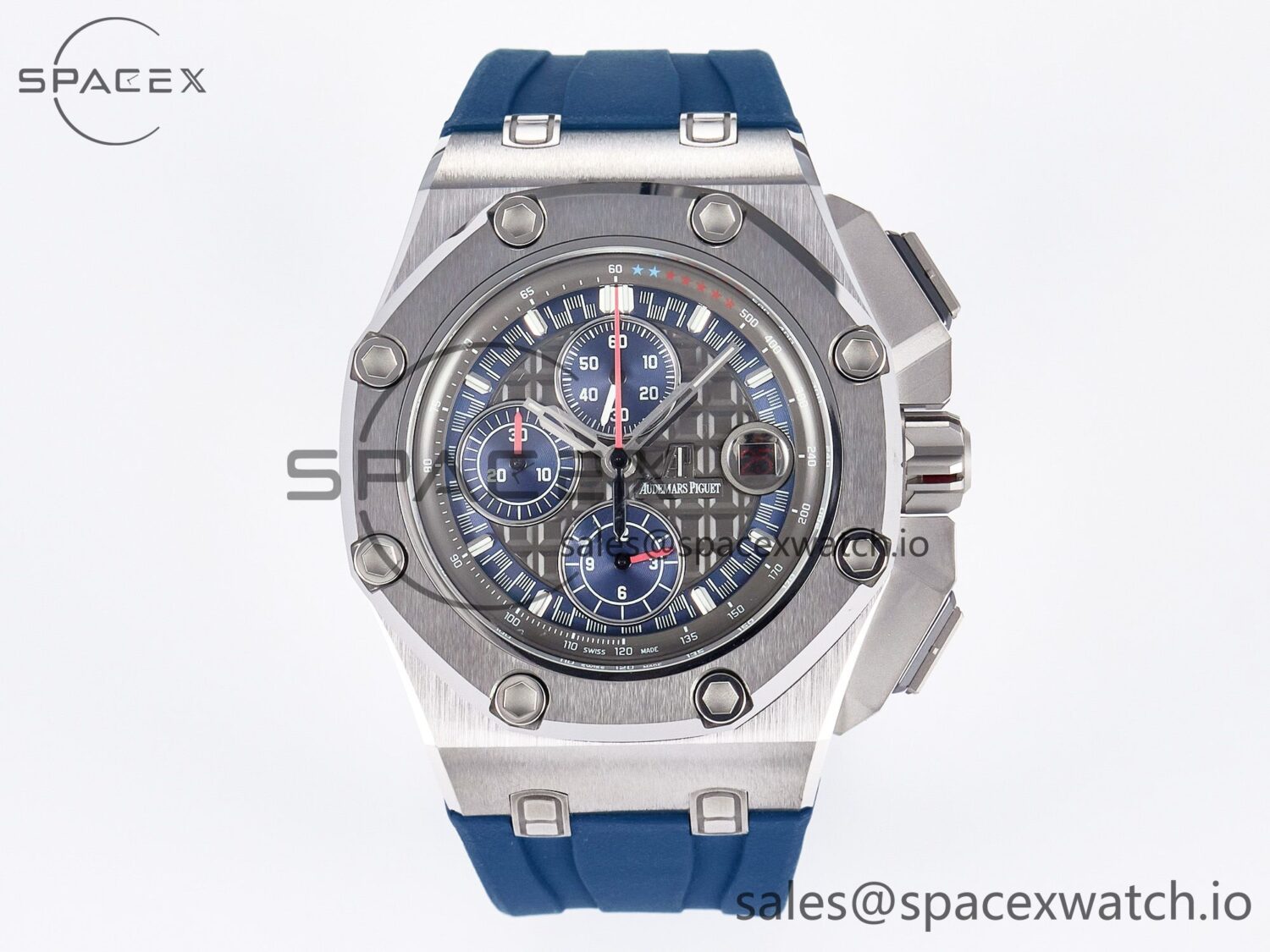 Royal Oak Offshore Schumacher SS TKF Best Edition Gray/Blue Dial on Blue Rubber Strap A3126 — custom-built watch