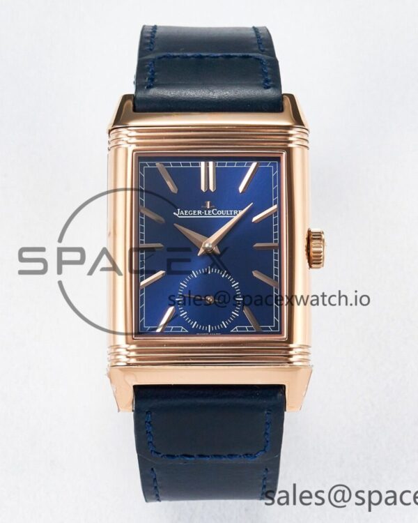 Reverso Tribute Duoface Small Seconds RG MGF Best Edition Blue Dial on Blue Leather Strap A854A — custom-built watch