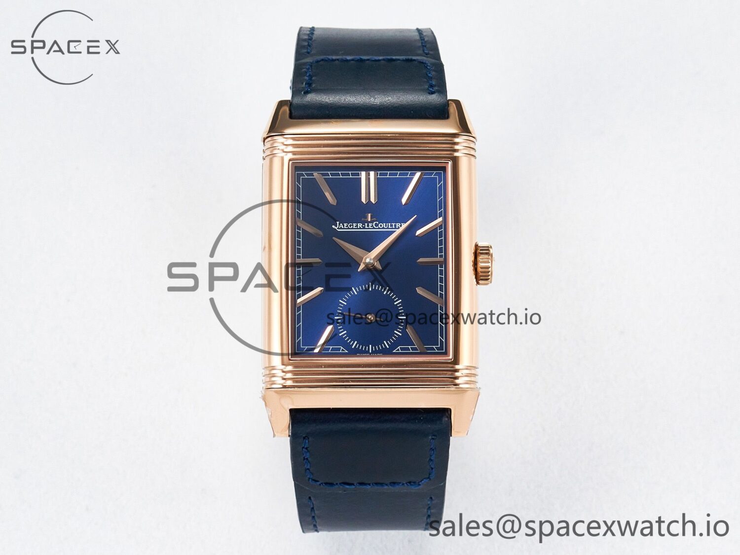Reverso Tribute Duoface Small Seconds RG MGF Best Edition Blue Dial on Blue Leather Strap A854A — custom-built watch