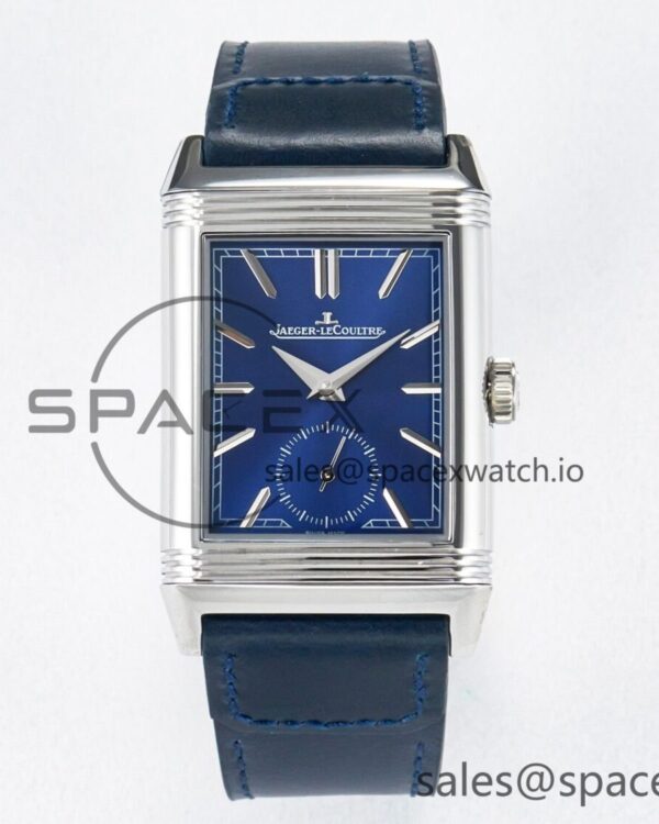 Reverso Tribute Duoface Small Seconds SS MGF Best Edition Blue Dial on Blue Leather Strap A854A — custom-built watch