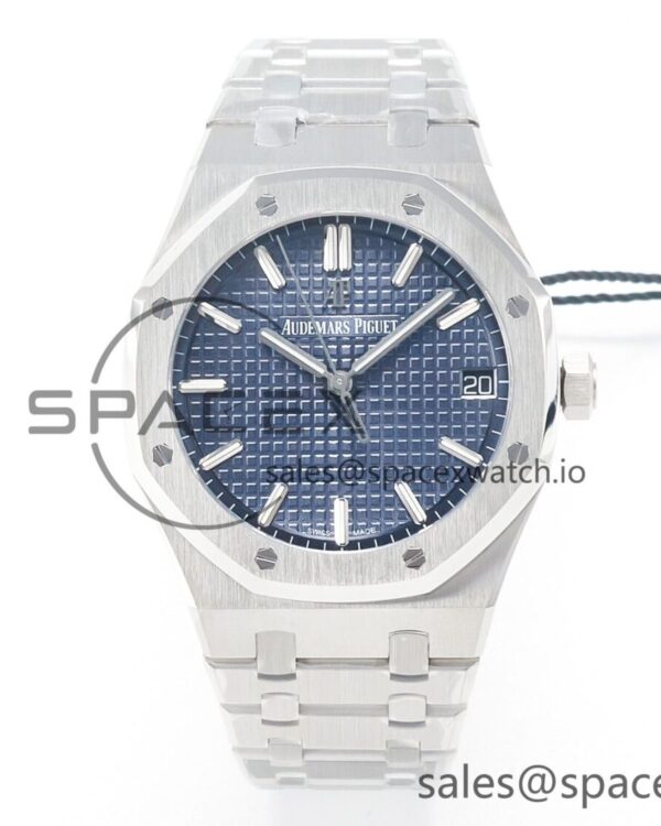 Royal Oak 41mm 15500 SS ZF reference-accurate Blue Textured Dial on SS Bracelet SA4302 hand-finished build V3 — custom-built watch