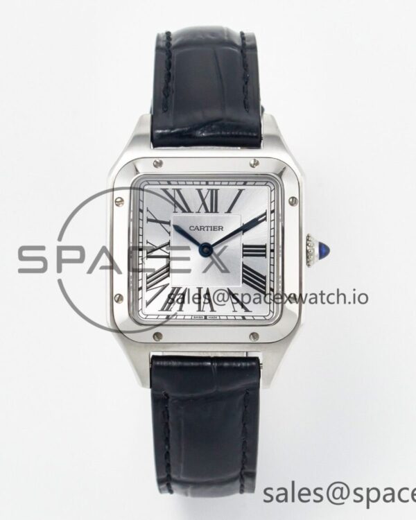 Santos Dumont 27.5mm IWSF Best Edition Silver Dial on Black Leather Strap Quartz — custom-built watch