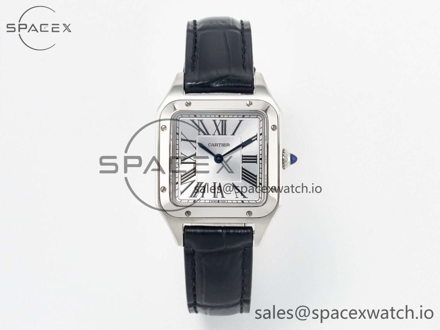 Santos Dumont 27.5mm IWSF Best Edition Silver Dial on Black Leather Strap Quartz — custom-built watch