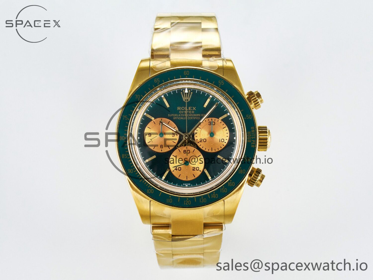 Daytona YG ADGF Best Edition Green/YG Dial on YG Bracelet A7750 — custom-built watch