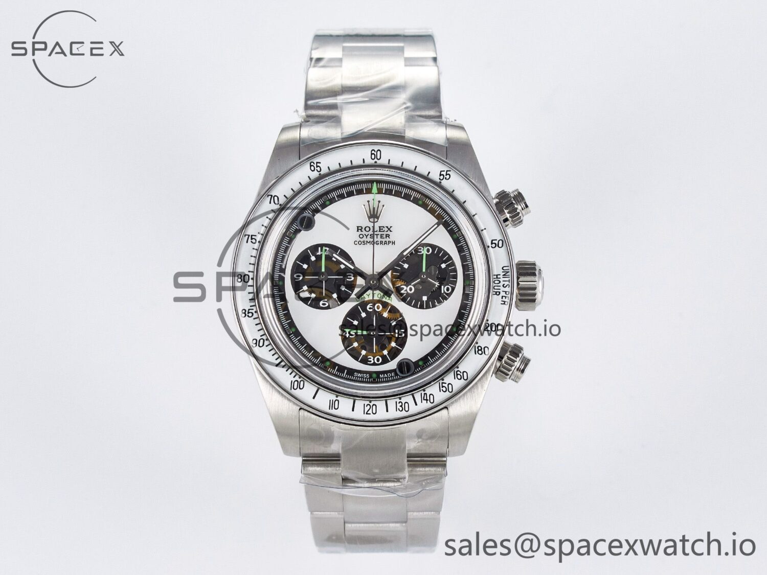 Daytona SS ADGF Best Edition White Skeleton Dial on SS Bracelet SA4130 — custom-built watch