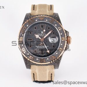 1GMT Carbon DIWF Best Edition Black Carbon Dial RG Markers on Beige Nylon Strap SA3186 CHS — custom-built watch