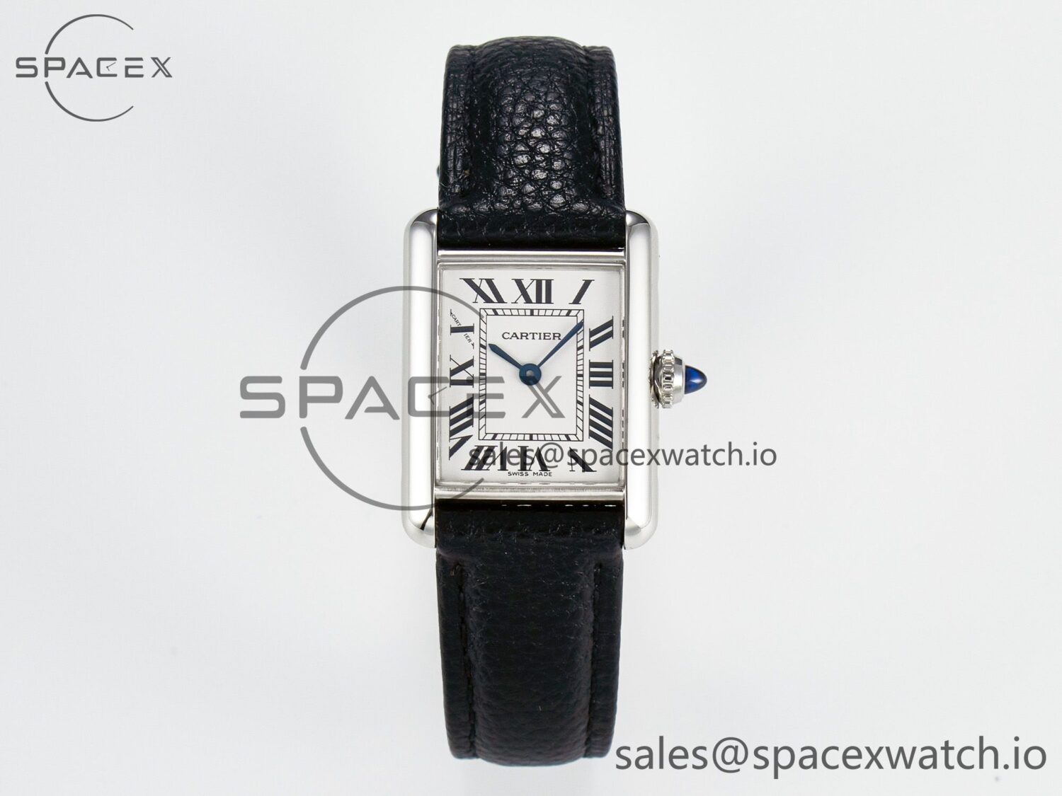 Tank Must Small SS 29mm DRF reference-accurate White Dial on Black Leather Strap Swiss Quartz — custom-built watch