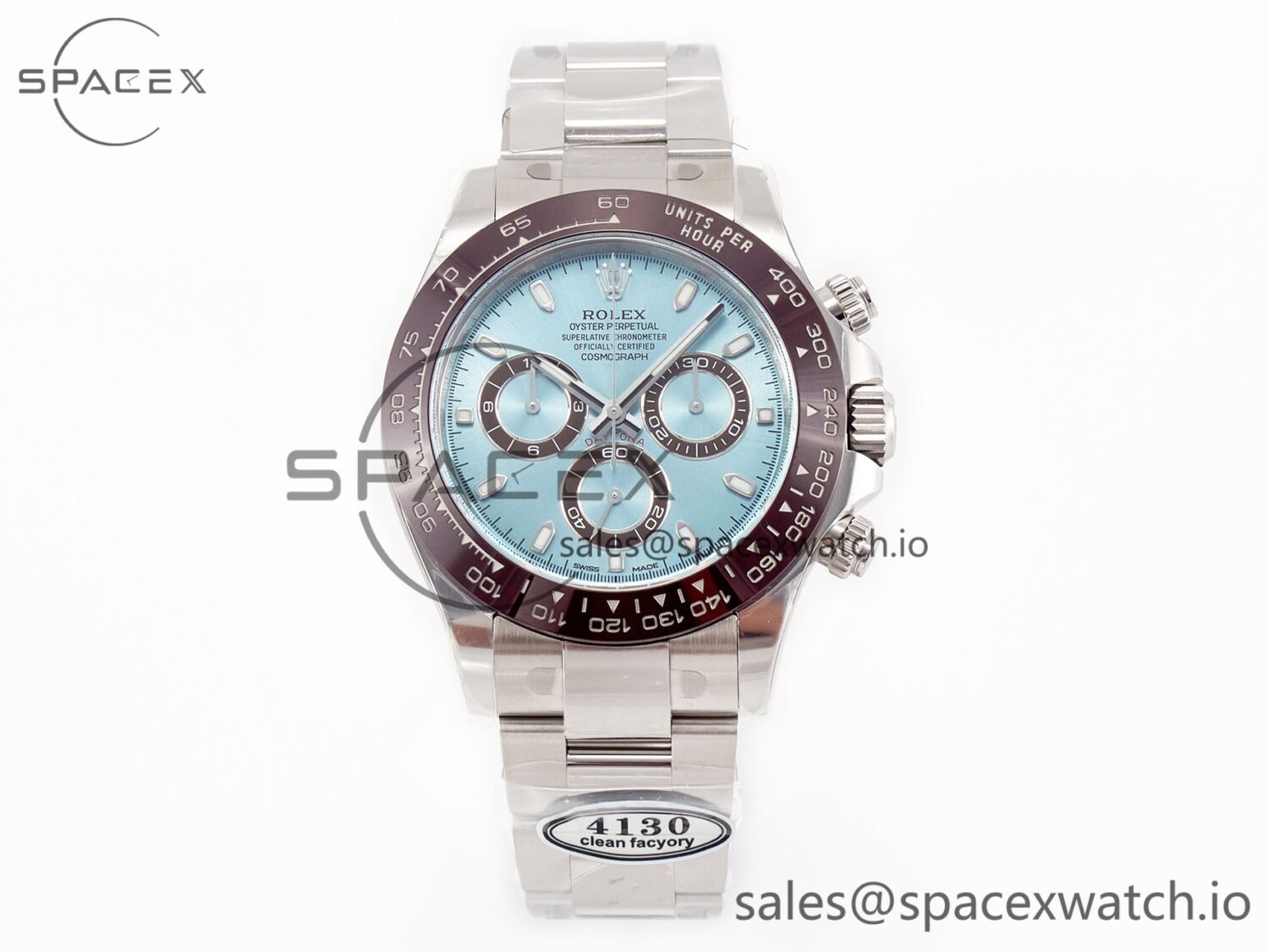 Daytona 116506 Clean reference-accurate Ice Blue Dial Markers on SS Bracelet SA4130 v2 — custom-built watch
