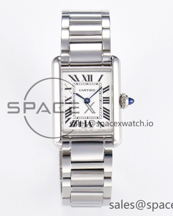 Tank Must SS 33.7mm DRF reference-accurate White Dial on SS Bracelet Jap Quartz — custom-built watch