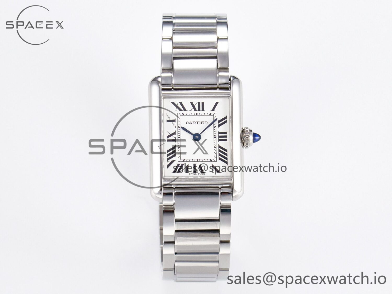 Tank Must SS 33.7mm DRF reference-accurate White Dial on SS Bracelet Jap Quartz — custom-built watch