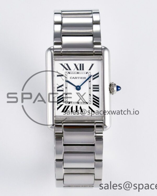 Tank Must SS 33.7mm DRF reference-accurate White Dial on SS Bracelet Jap Quartz — custom-built watch