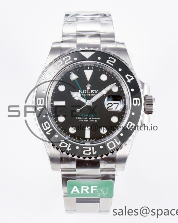 GMT-Master II 126710 GRNR Black/Gray Ceramic 904L Steel ARF reference-accurate on Oyster Strap SH3285 — custom-built watch