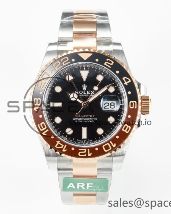 GMT-Master II 126711 CHNR ARF reference-accurate on Black Dial SS/RG Bracelet hand-finished build VR3285 CHS (Gain Weight) — custom-built watch
