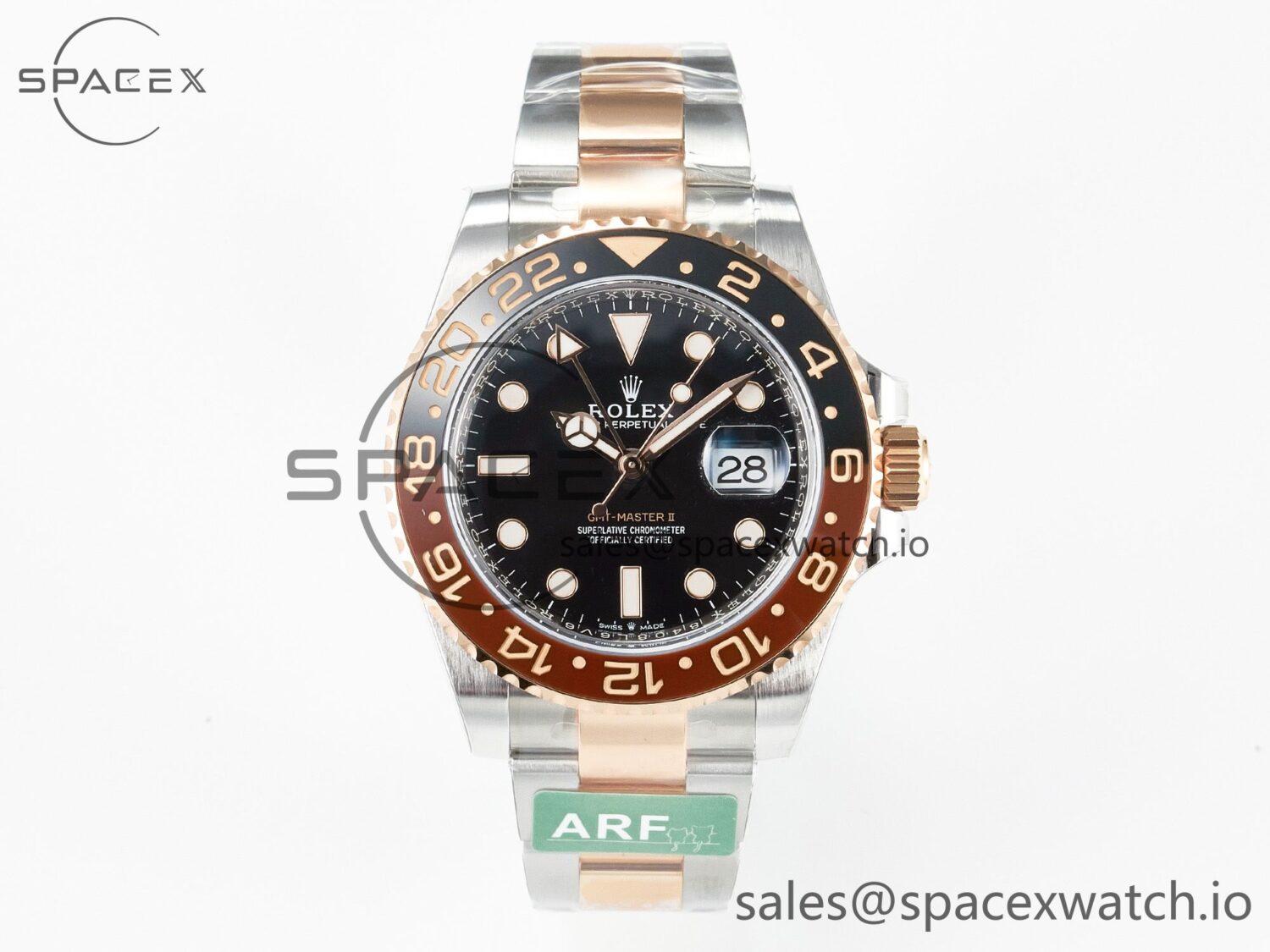 GMT-Master II 126711 CHNR ARF reference-accurate on Black Dial SS/RG Bracelet hand-finished build VR3285 CHS (Gain Weight) — custom-built watch
