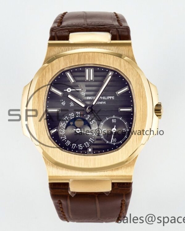 Nautilus 5712 RG PPF reference-accurate Brown Dial on Brown Leather Strap A240 hand-finished build V2 — custom-built watch