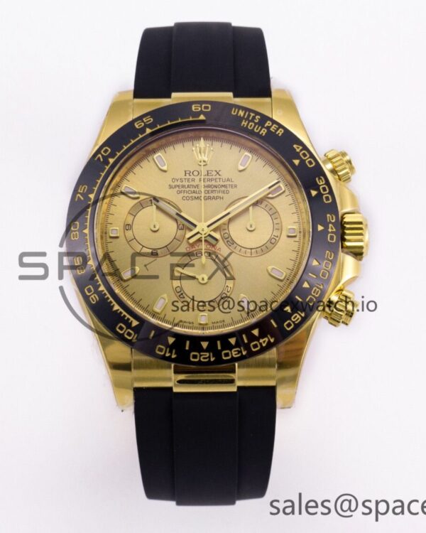 Daytona 116518 Clean reference-accurate YG Dial on Oysterflex Strap SA4130 — custom-built watch