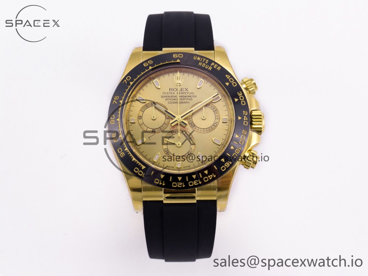 Daytona 116518 Clean reference-accurate YG Dial on Oysterflex Strap SA4130 — custom-built watch