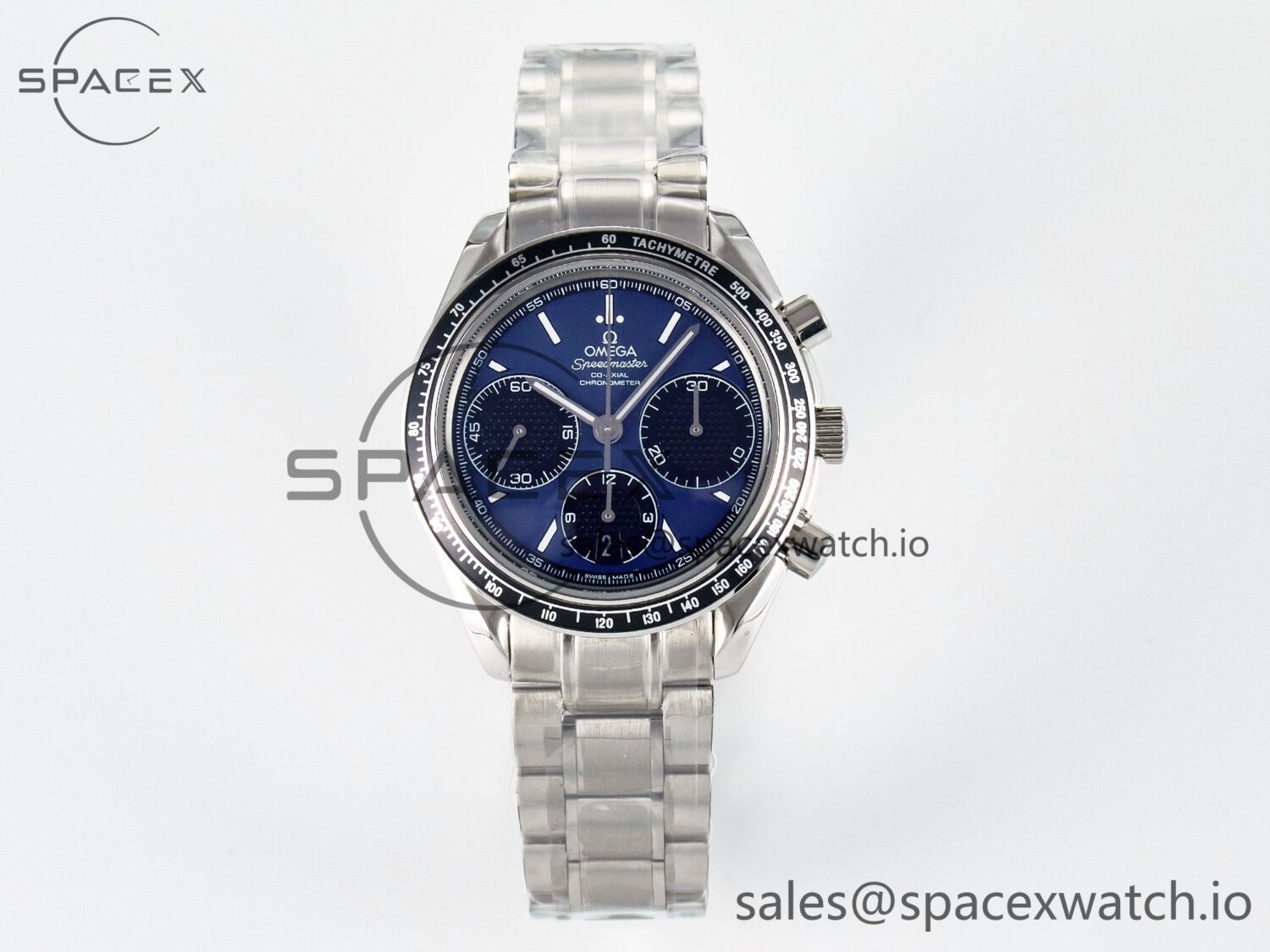 Speedmaster Racing Master SS HKF Best Edition Blue/Black Dial on SS Bracelet A7750 — custom-built watch