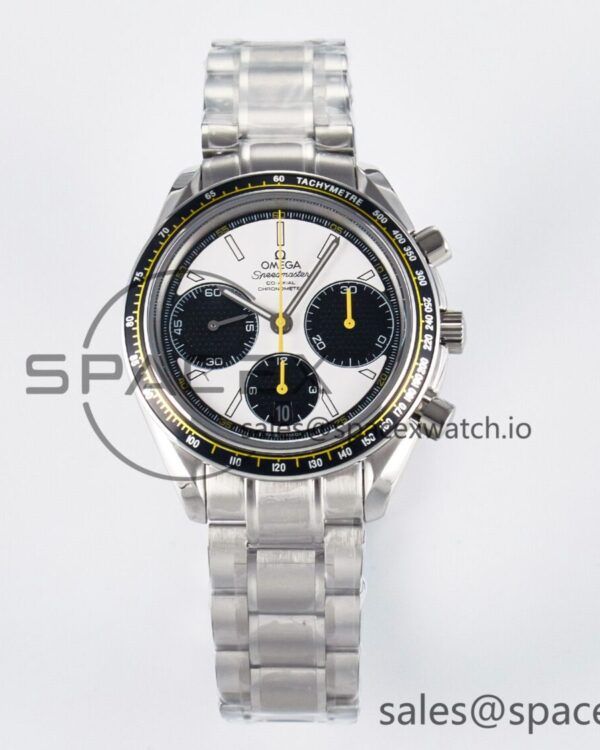 Speedmaster Racing Master SS HKF Best Edition White/Black Dial on SS Bracelet A7750 — custom-built watch