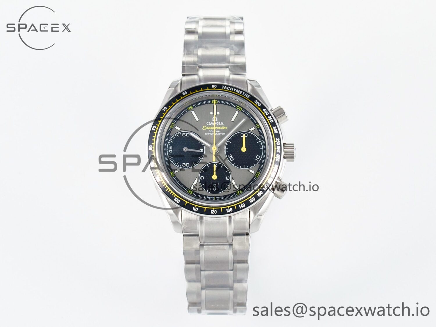 Speedmaster Racing Master SS HKF Best Edition Gray/Black Dial on SS Bracelet A7750 — custom-built watch