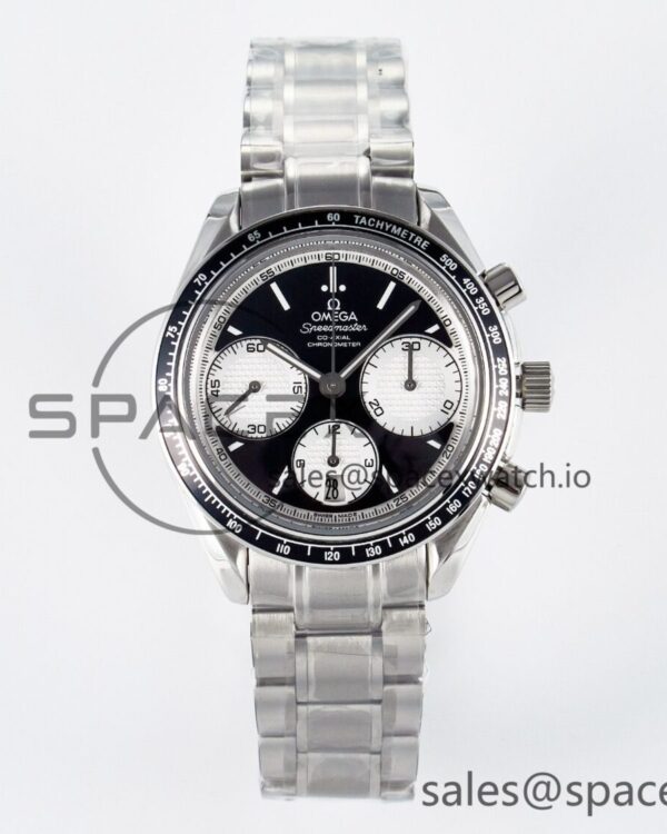 Speedmaster Racing Master SS HKF Best Edition Black/White Dial on SS Bracelet A7750 — custom-built watch