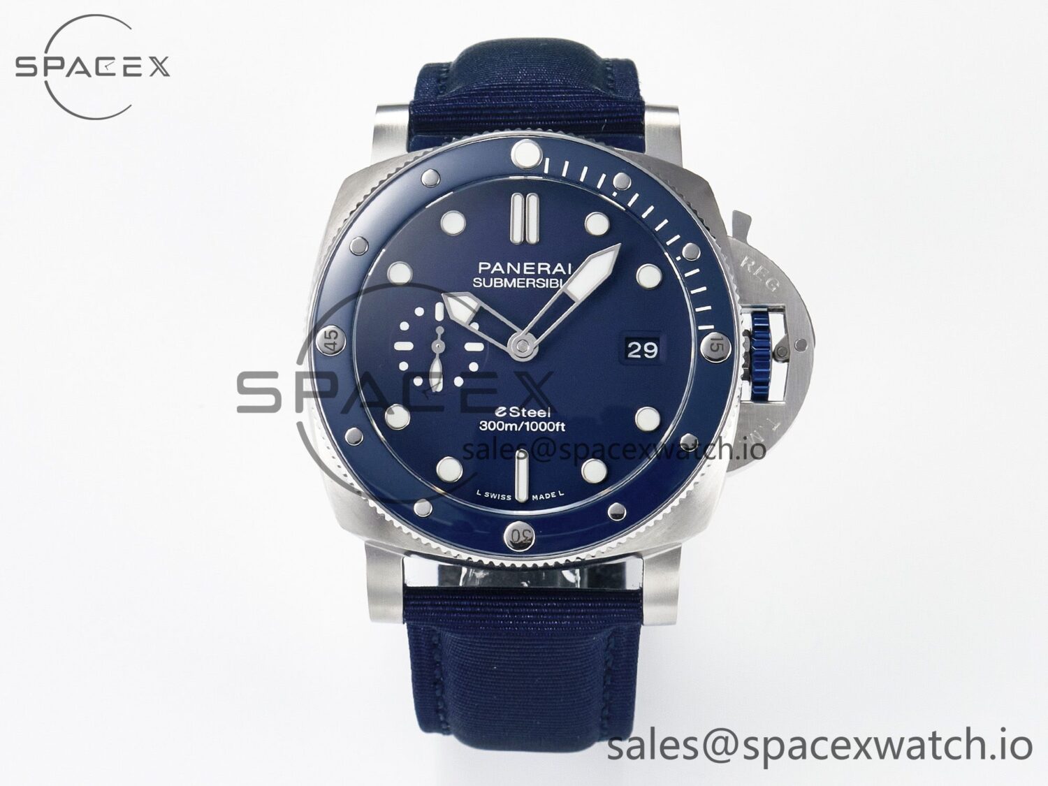 PAM1289 V TTF reference-accurate Blue Dial on Blue Nylon Strap P900 — custom-built watch