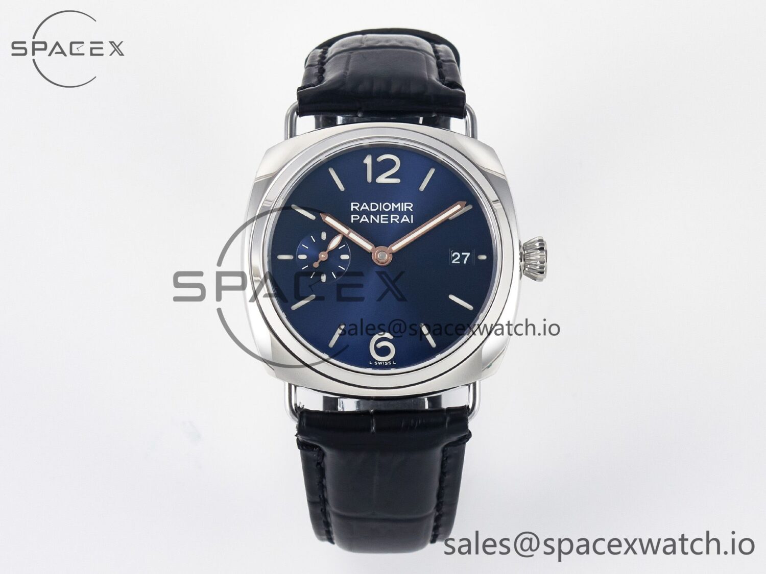 PAM1293 Radiomir 40mm TTF reference-accurate Blue Dial on Blue Leather Strap P900 — custom-built watch