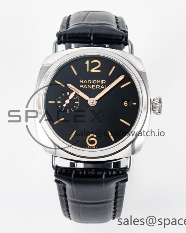 PAM1294 Radiomir 40mm TTF reference-accurate Black Dial on Black Leather Strap P900 — custom-built watch