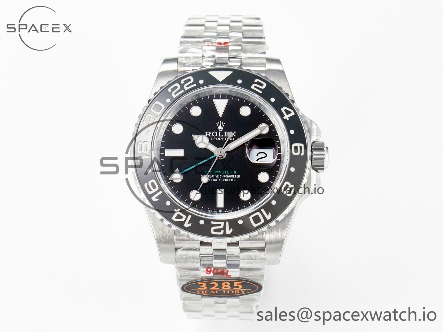GMT-Master II 126710 GRNR Black/Grey Ceramic QF reference-accurate on Jubilee Bracelet VR3285 CHS — custom-built watch