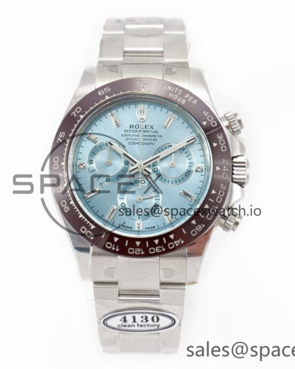 Daytona 116506 Clean reference-accurate Ice Blue Dial Crystal Markers on SS Bracelet SA4130 V2 — custom-built watch