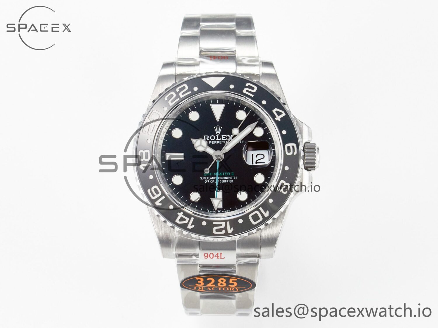 GMT-Master II 126710 GRNR Black/Grey Ceramic QF reference-accurate on Oyster Bracelet VR3285 CHS — custom-built watch