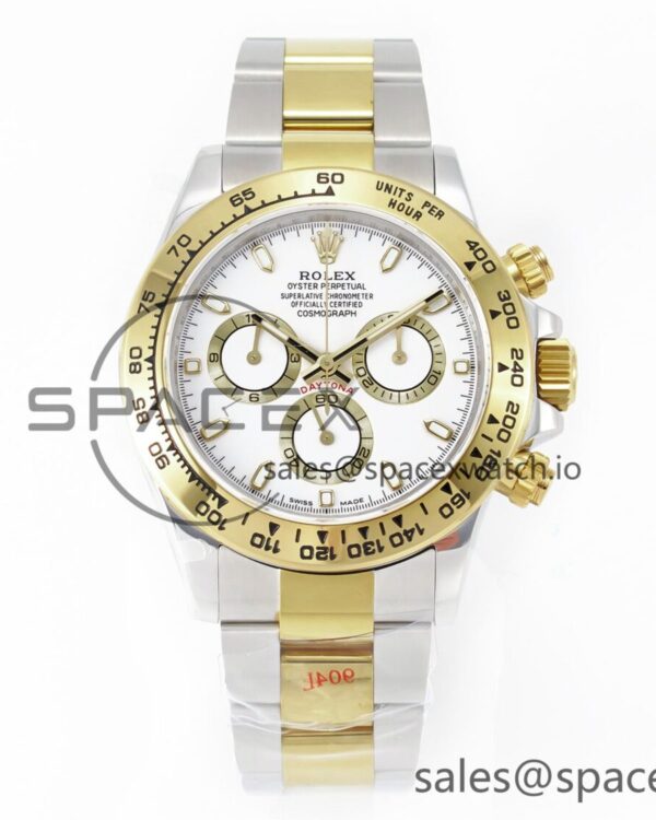 Daytona 116503 QF reference-accurate White Dial on SS/YG Bracelet SH4130 V3 (Gain Weight) — custom-built watch