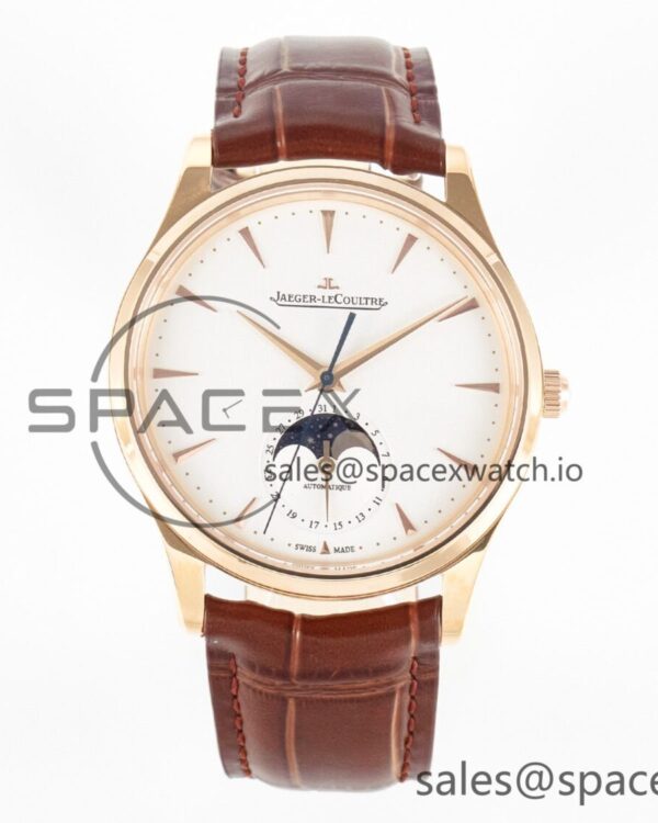 Master Ultra Thin Moon RG Z+F reference-accurate White Dial on Brown Leather Strap A925 — custom-built watch