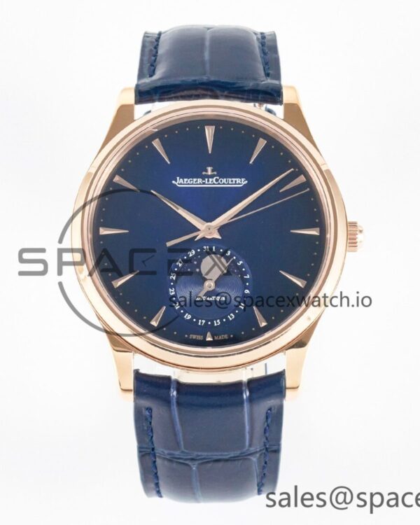 Master Ultra Thin Moon RG Z+F reference-accurate Blue Dial on Blue Leather Strap SA925 hand-finished build — custom-built watch