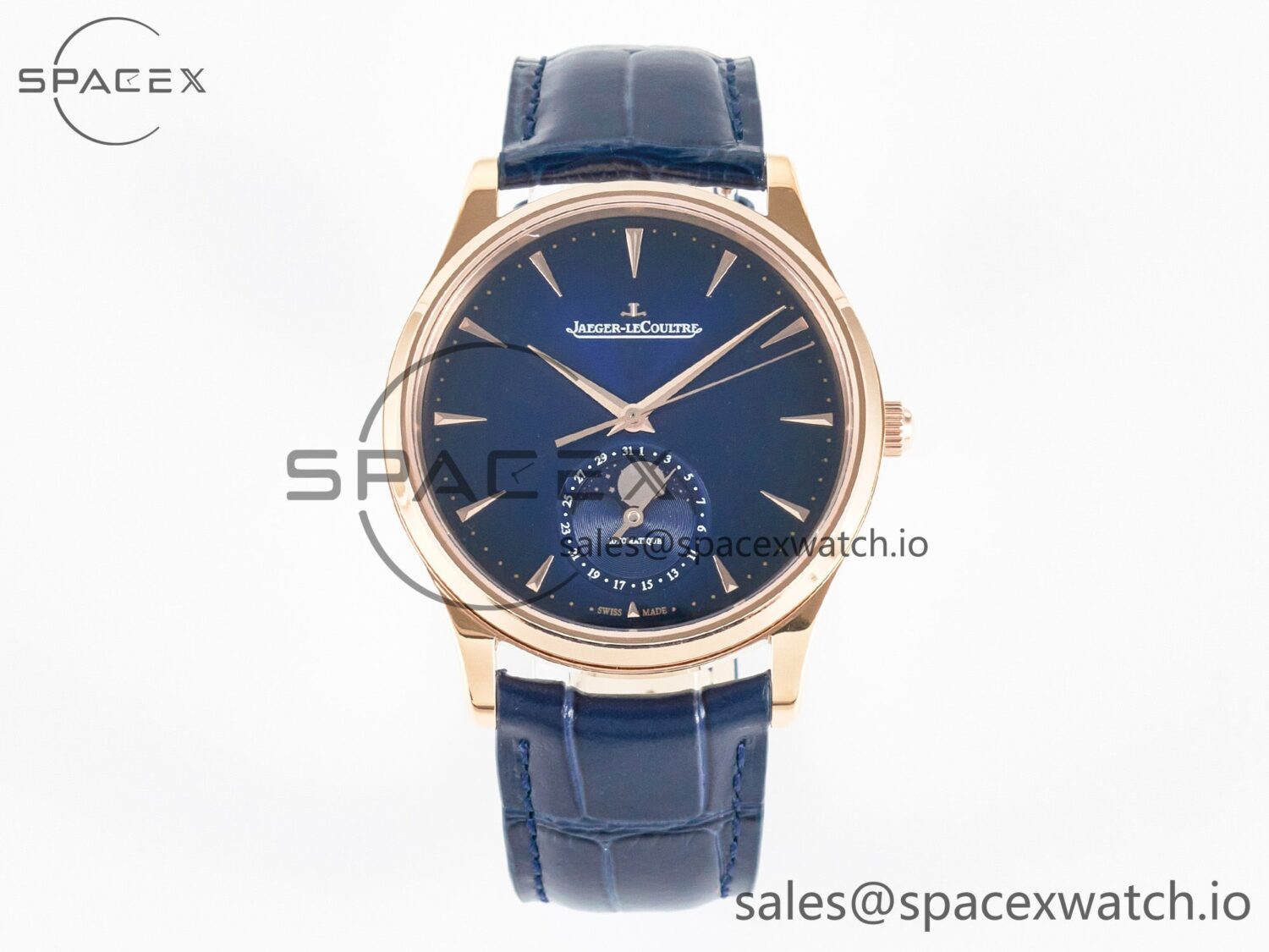 Master Ultra Thin Moon RG Z+F reference-accurate Blue Dial on Blue Leather Strap SA925 hand-finished build — custom-built watch