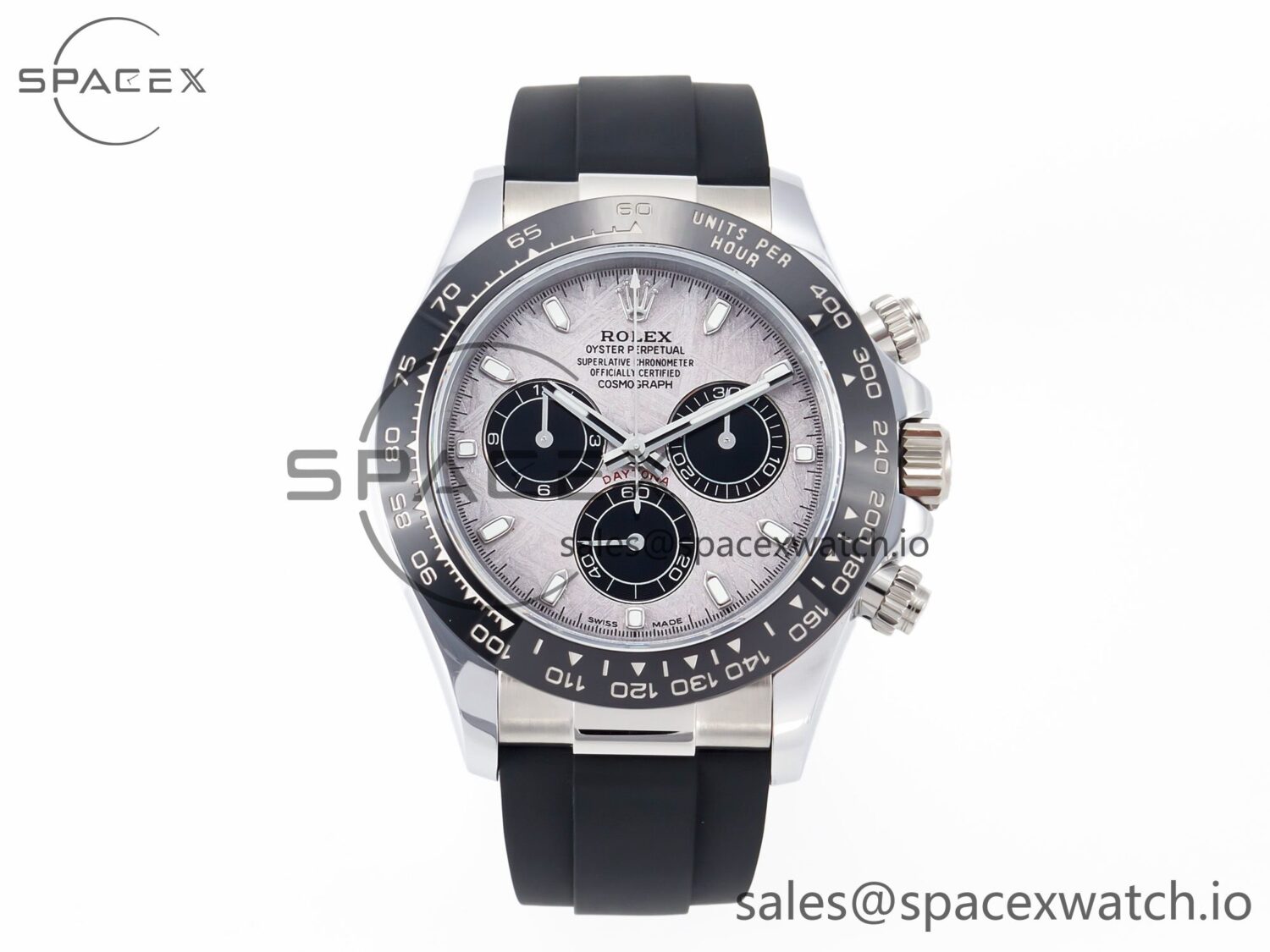Daytona 116519 QF reference-accurate Meteorite Dial on Oysterflex Strap SH4130 V3 (Gain Weight) — custom-built watch