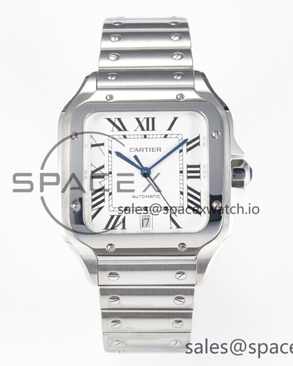 Santos de Cartier 40mm SS BVF reference-accurate White Dial on SS Bracelet MIYOTA 9015 — custom-built watch