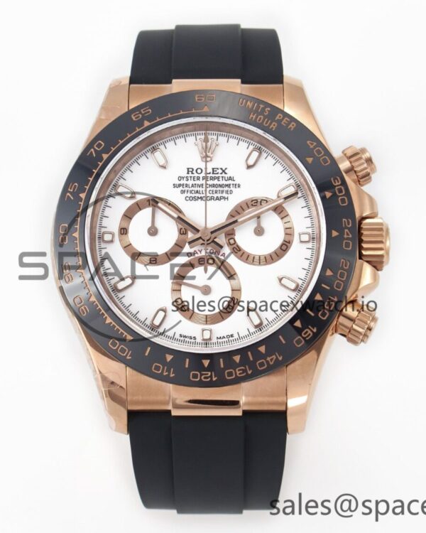 Daytona 116515 QF reference-accurate White Dial on Oysterflex Strap SH4130 V3 (Gain Weight) — custom-built watch