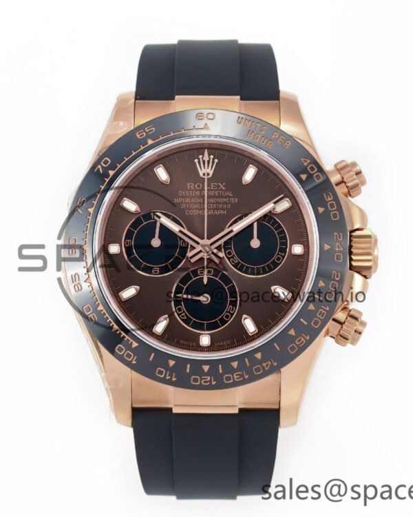 Daytona 116515 QF reference-accurate Brown Dial on Oysterflex Strap SH4130 V3 (Gain Weight) — custom-built watch
