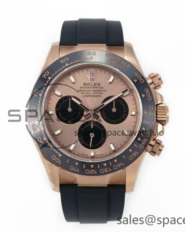 Daytona 116515 QF reference-accurate RG Dial on Oysterflex Strap SH4130 V3 (Gain Weight) — custom-built watch