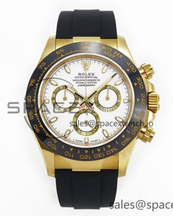 Daytona 116518 QF reference-accurate White Dial on Oysterflex Strap SH4130 V3 (Gain Weight) — custom-built watch