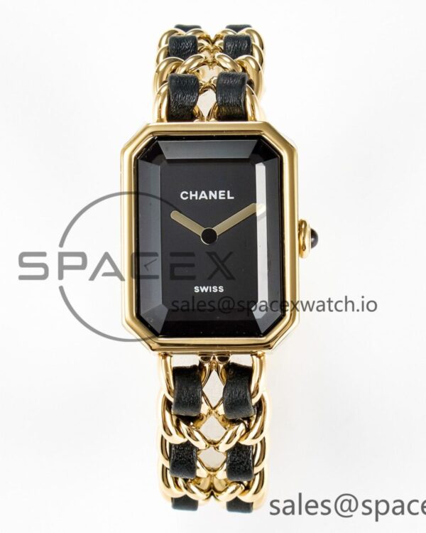 Ppremière Iconic Chain Watch YG BVF reference-accurate Black Dial on Chain Bracelet RONDA Quartz — custom-built watch